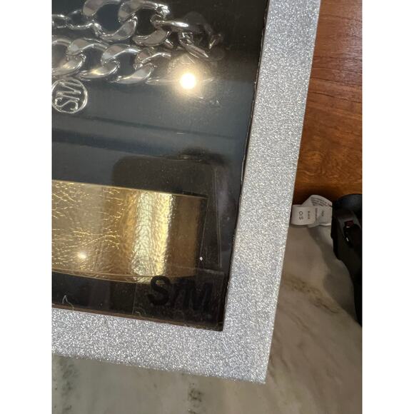 Steve Madden Metallic Belt Bundle Gold & Chunky Silver Chain Belt - Picture 3 of 3